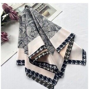 Silk Scarf for Women Men Double-sided Different Patterns Head Hair Wraps